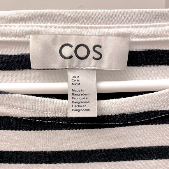 COS Stripped Long Sleeves T-Shirt - B&W - Medium - Picture 3 of 4